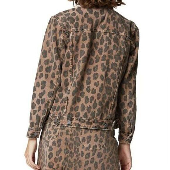 Blank NYC Denim Brown‎  Cheetah Print Jean Jacket Medium - Picture 4 of 7